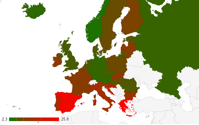 Tasa de Paro en Europa