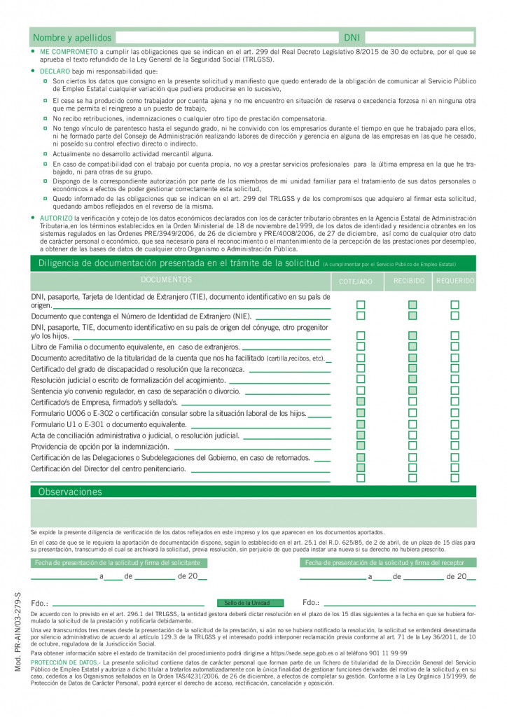 Documentación necesaria para pedir el paro – Tasa de Paro