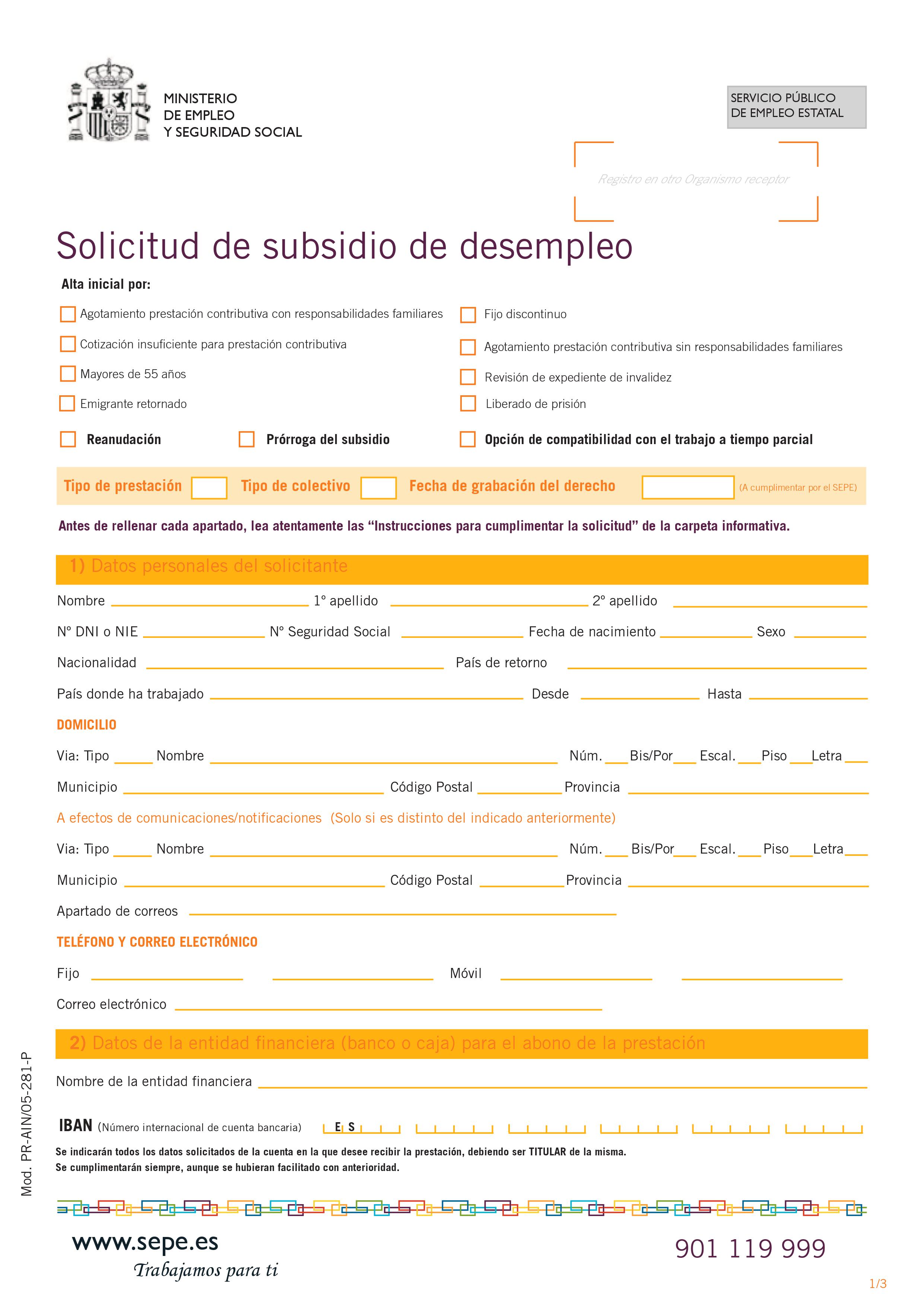 Solicitud desempleo